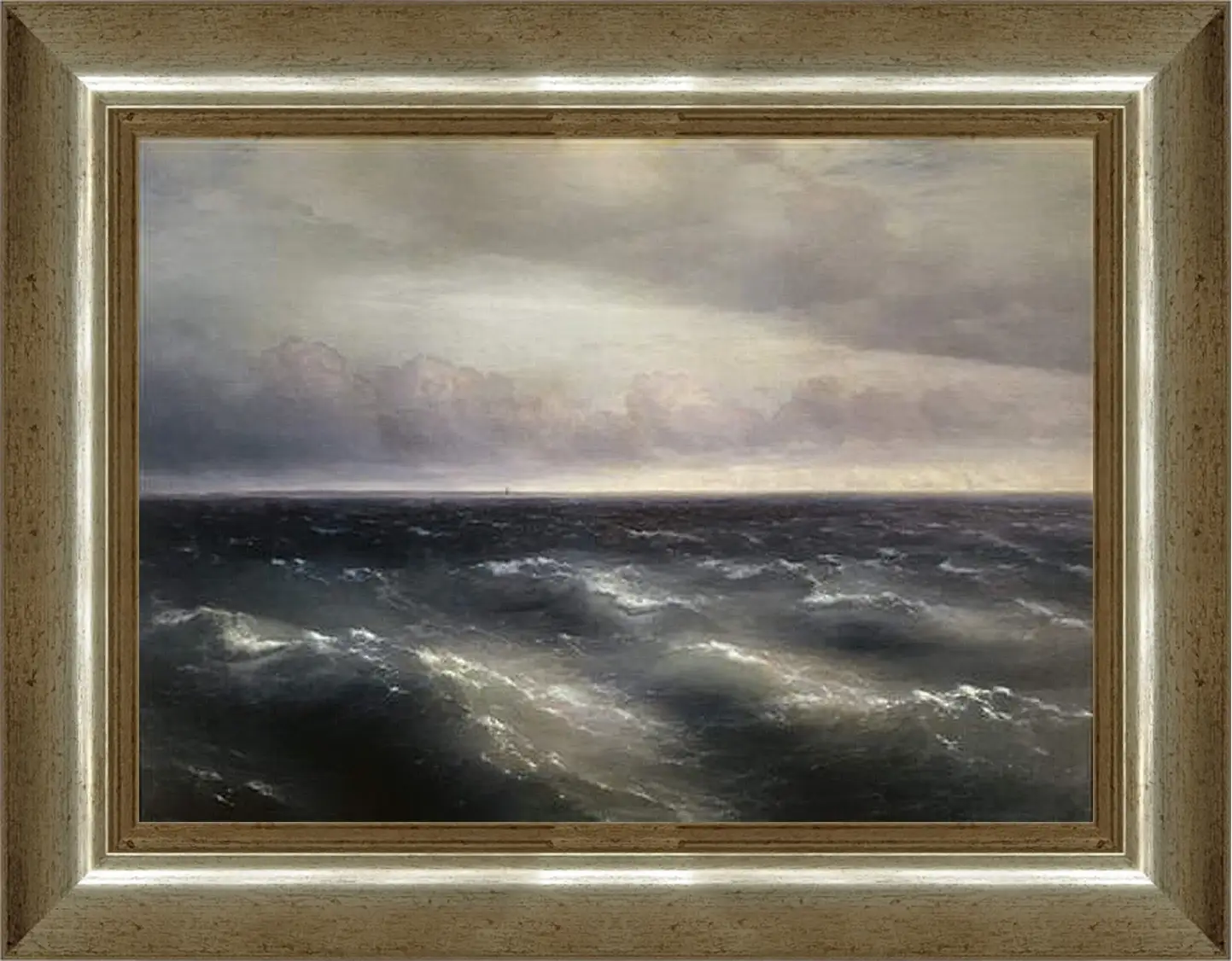 Картина в раме - Черное море (На Черном море начинает разыгрываться буря). Иван Айвазовский