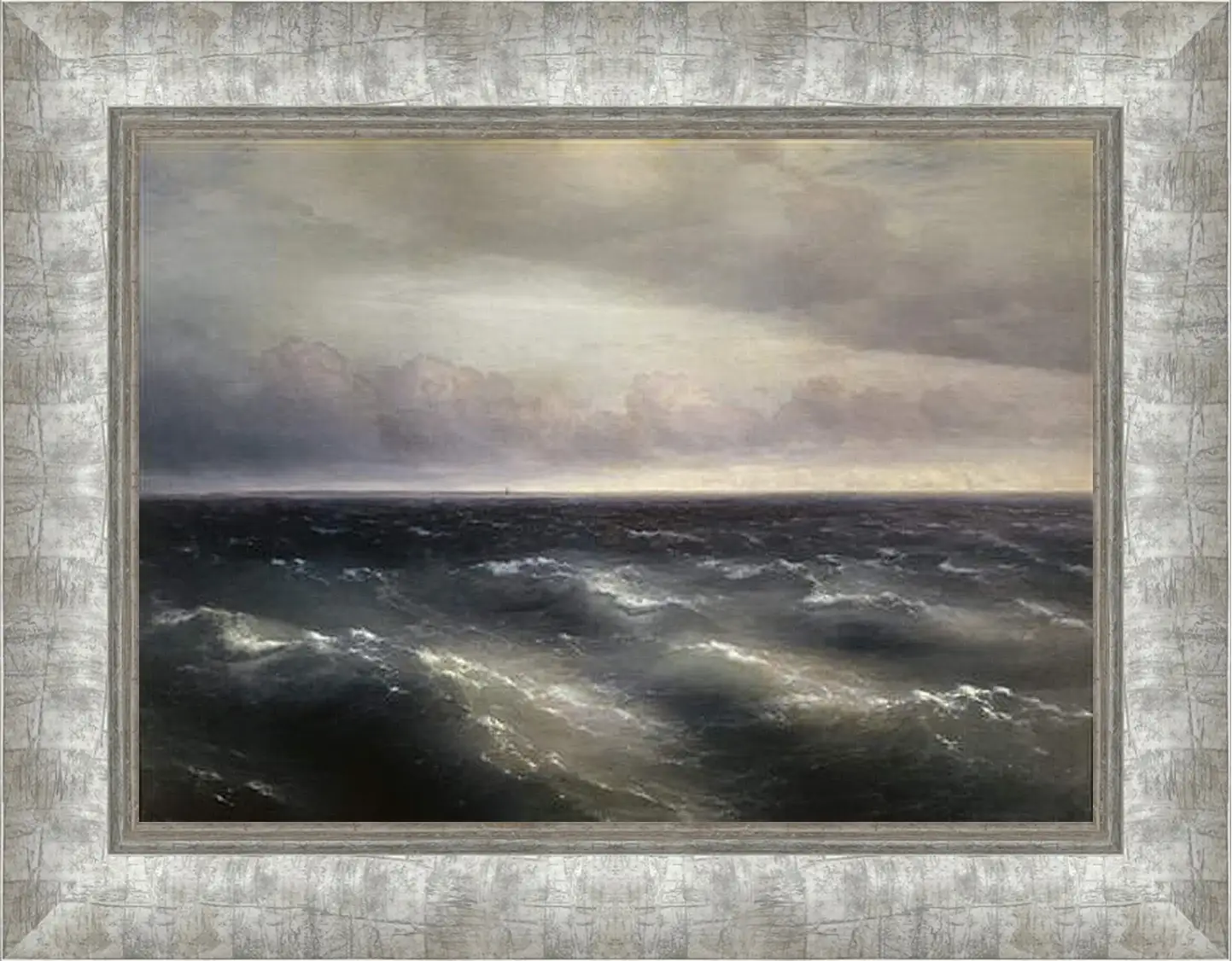 Картина в раме - Черное море (На Черном море начинает разыгрываться буря). Иван Айвазовский