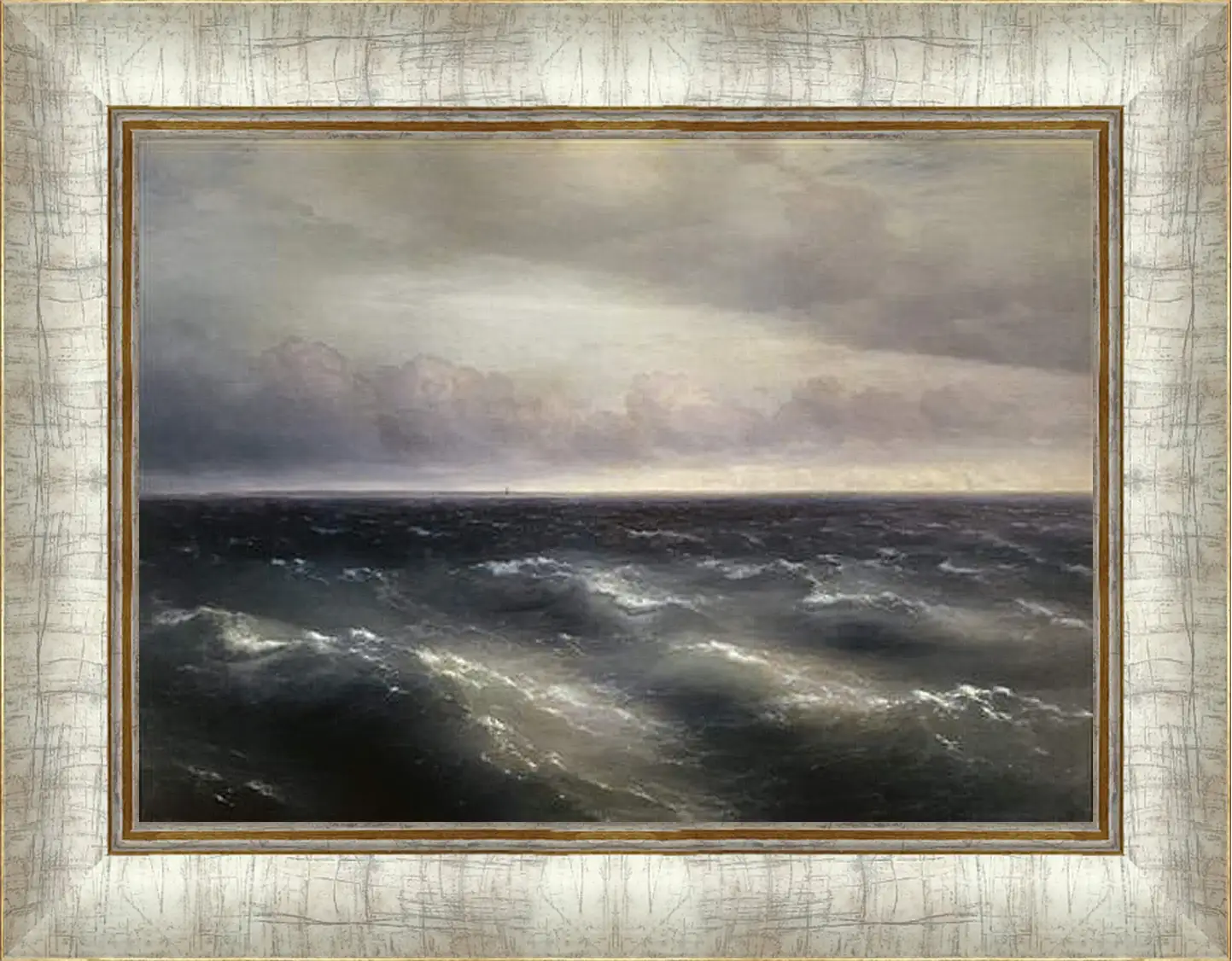 Картина в раме - Черное море (На Черном море начинает разыгрываться буря). Иван Айвазовский