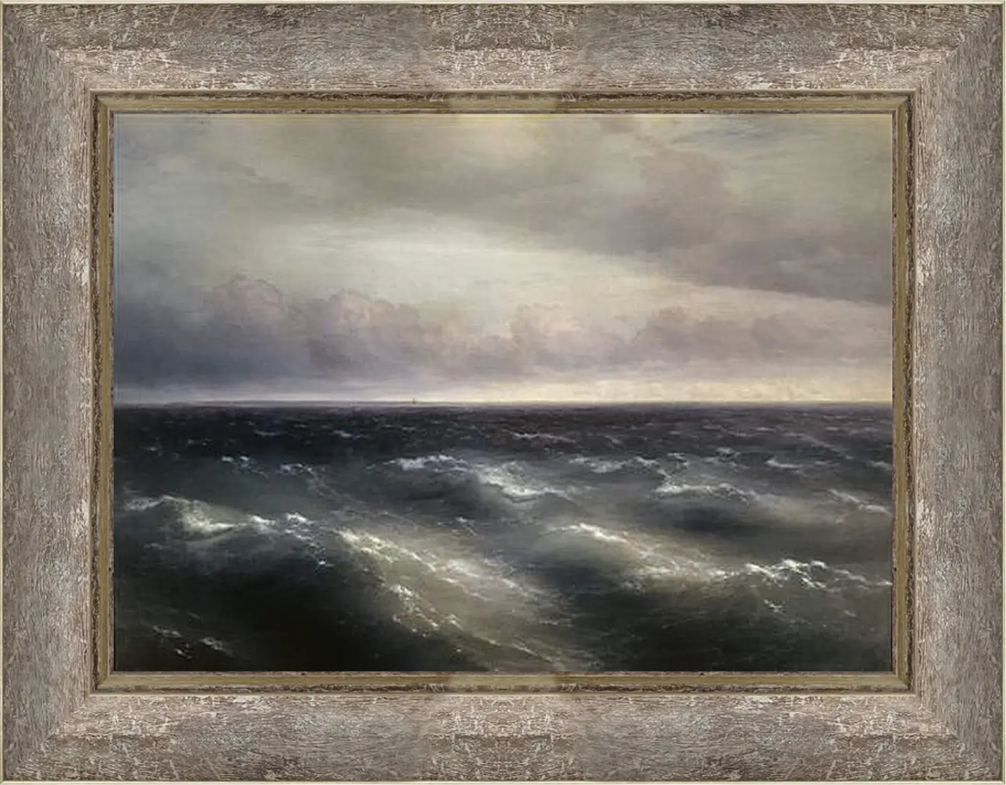Картина в раме - Черное море (На Черном море начинает разыгрываться буря). Иван Айвазовский