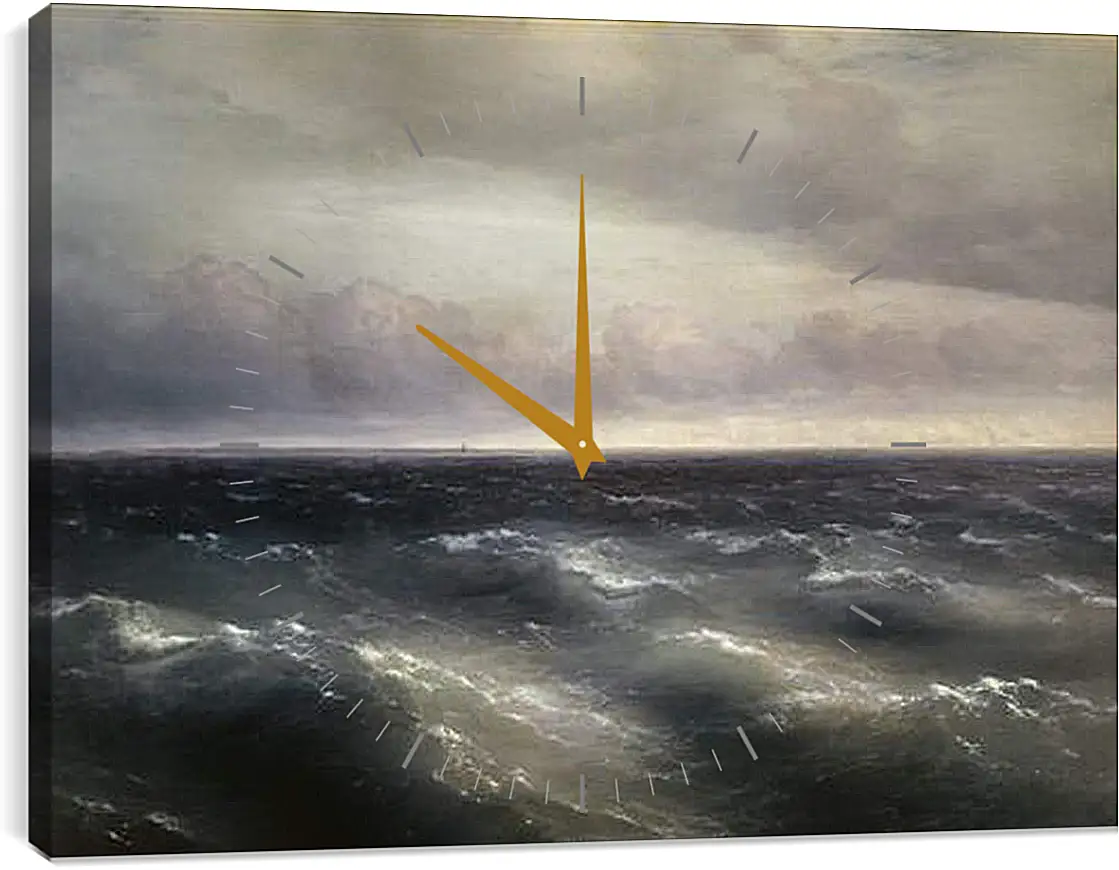 Часы картина - Черное море (На Черном море начинает разыгрываться буря). Иван Айвазовский