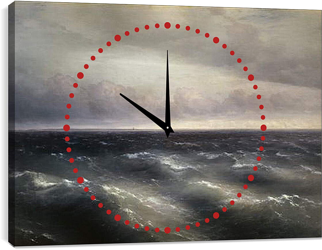Часы картина - Черное море (На Черном море начинает разыгрываться буря). Иван Айвазовский

