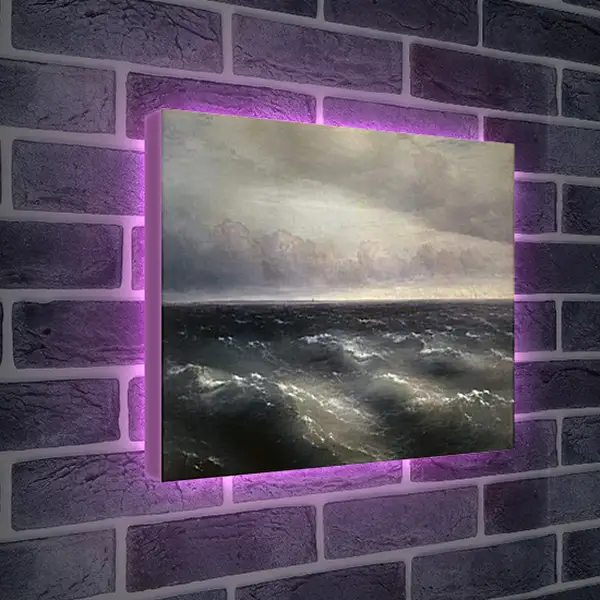Лайтбокс световая панель - Черное море (На Черном море начинает разыгрываться буря). Иван Айвазовский