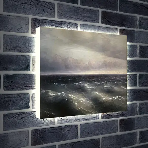 Лайтбокс световая панель - Черное море (На Черном море начинает разыгрываться буря). Иван Айвазовский
