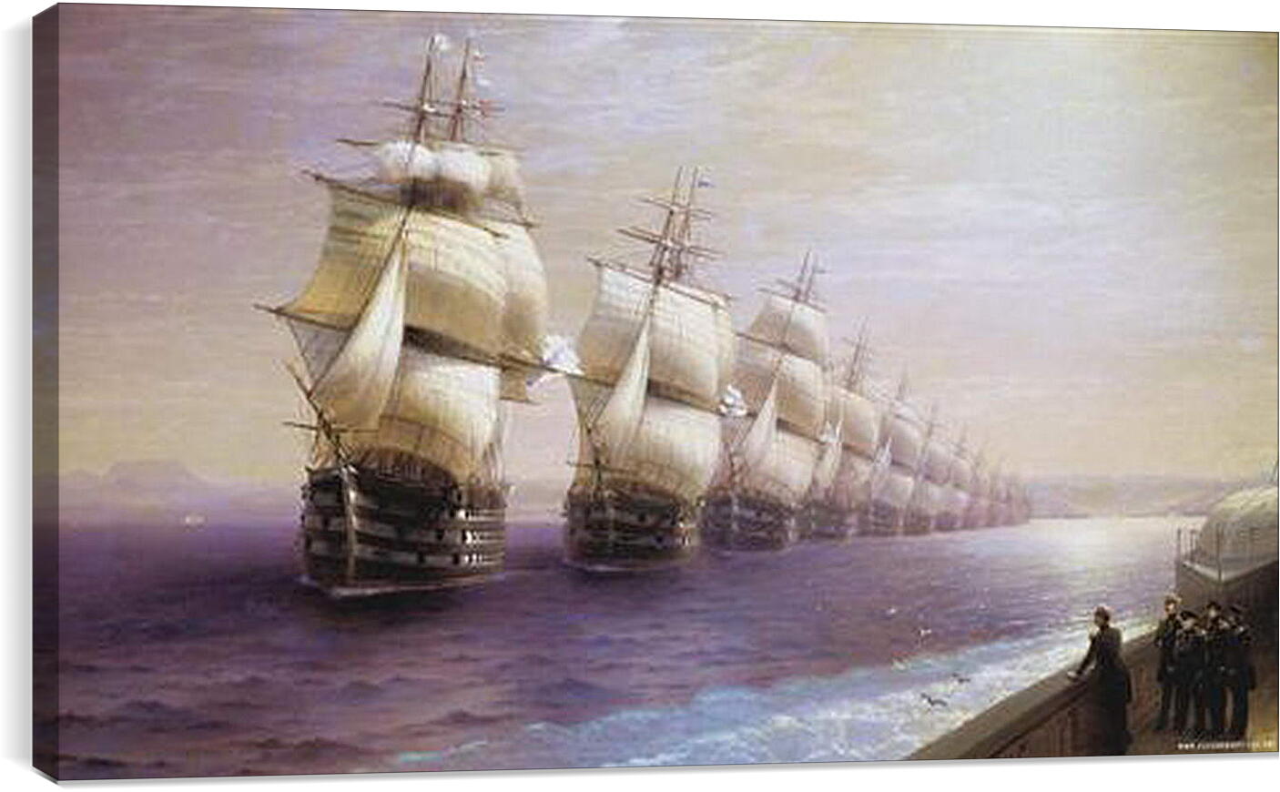 Постер и плакат - Парад Черноморского флота в 1849 г. Иван Айвазовский