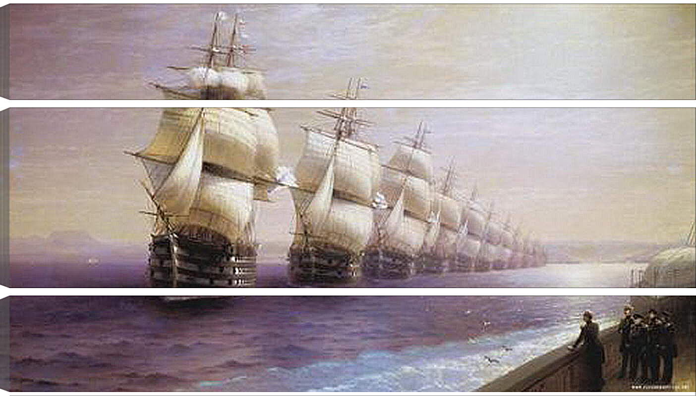 Модульная картина - Парад Черноморского флота в 1849 г. Иван Айвазовский
