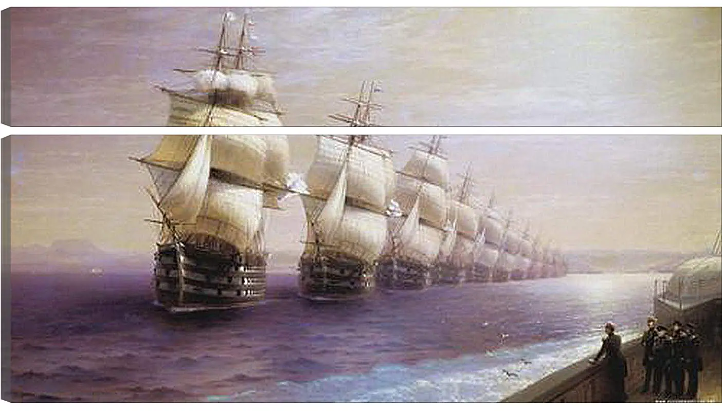Модульная картина - Парад Черноморского флота в 1849 г. Иван Айвазовский