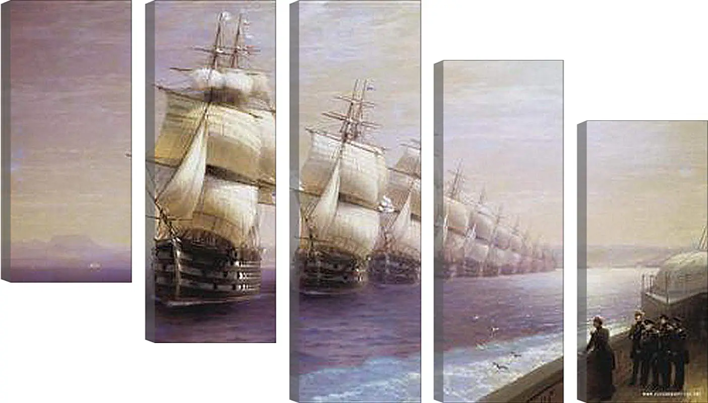 Модульная картина - Парад Черноморского флота в 1849 г. Иван Айвазовский
