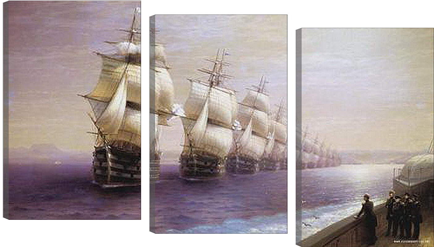 Модульная картина - Парад Черноморского флота в 1849 г. Иван Айвазовский