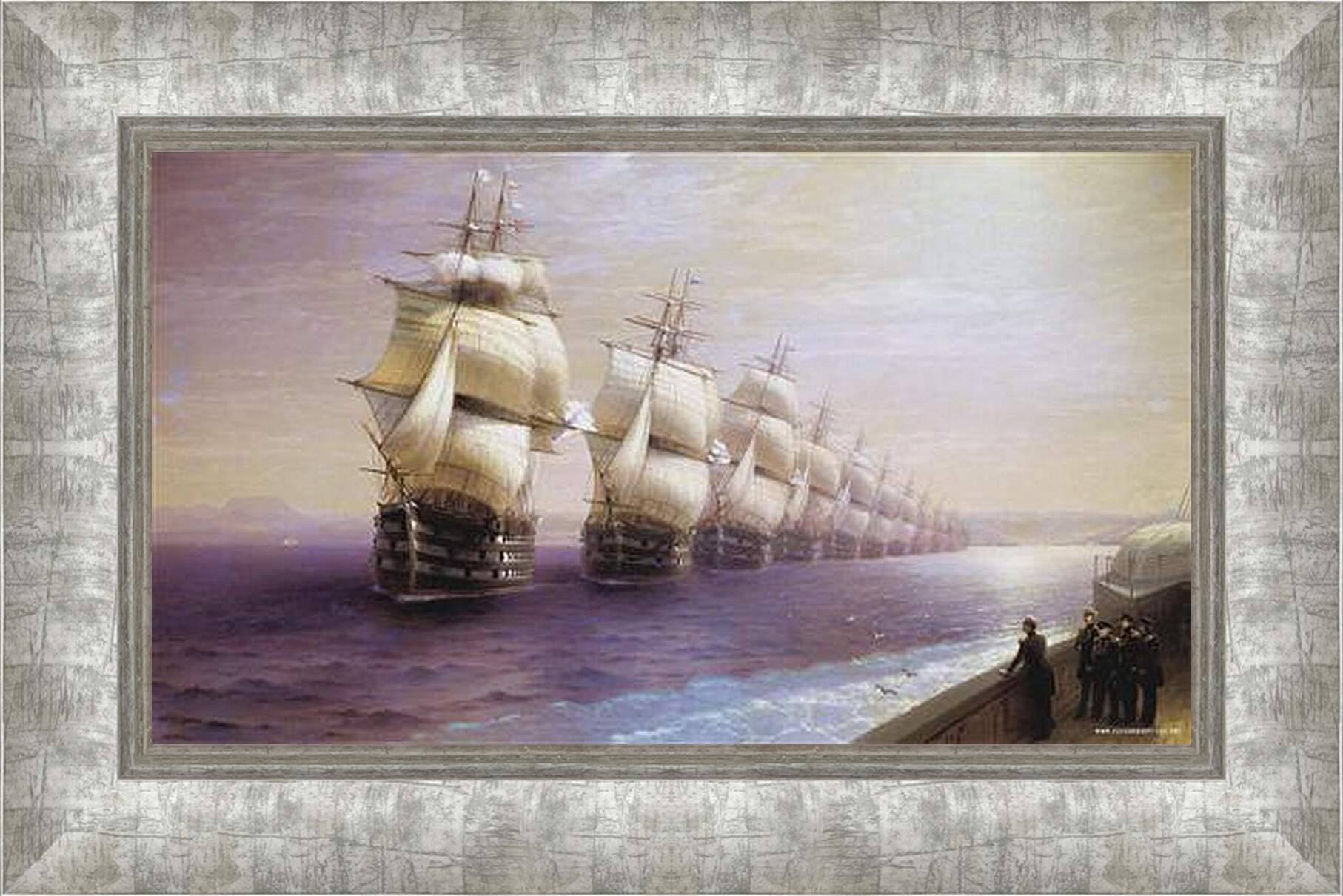 Картина в раме - Парад Черноморского флота в 1849 г. Иван Айвазовский