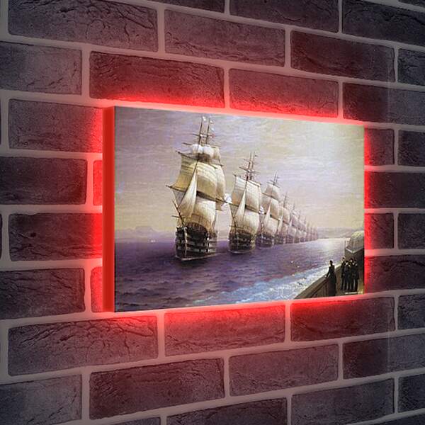 Лайтбокс световая панель - Парад Черноморского флота в 1849 г. Иван Айвазовский