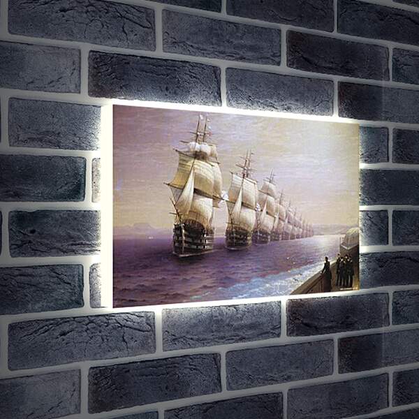 Лайтбокс световая панель - Парад Черноморского флота в 1849 г. Иван Айвазовский