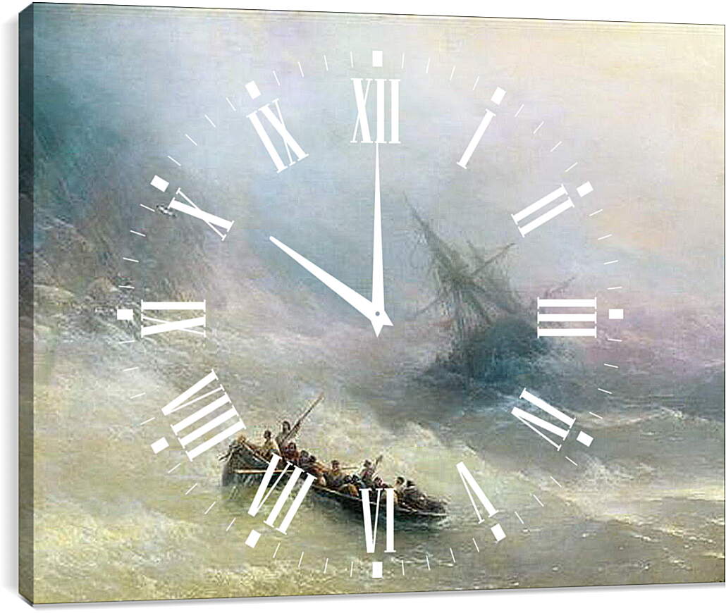 Часы картина - Буря. Иван Айвазовский
