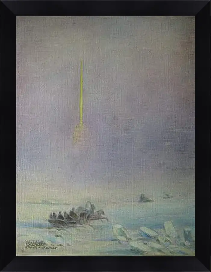 Картина в раме - St-Petersbourg, sur la glace de la Neva. Иван Айвазовский