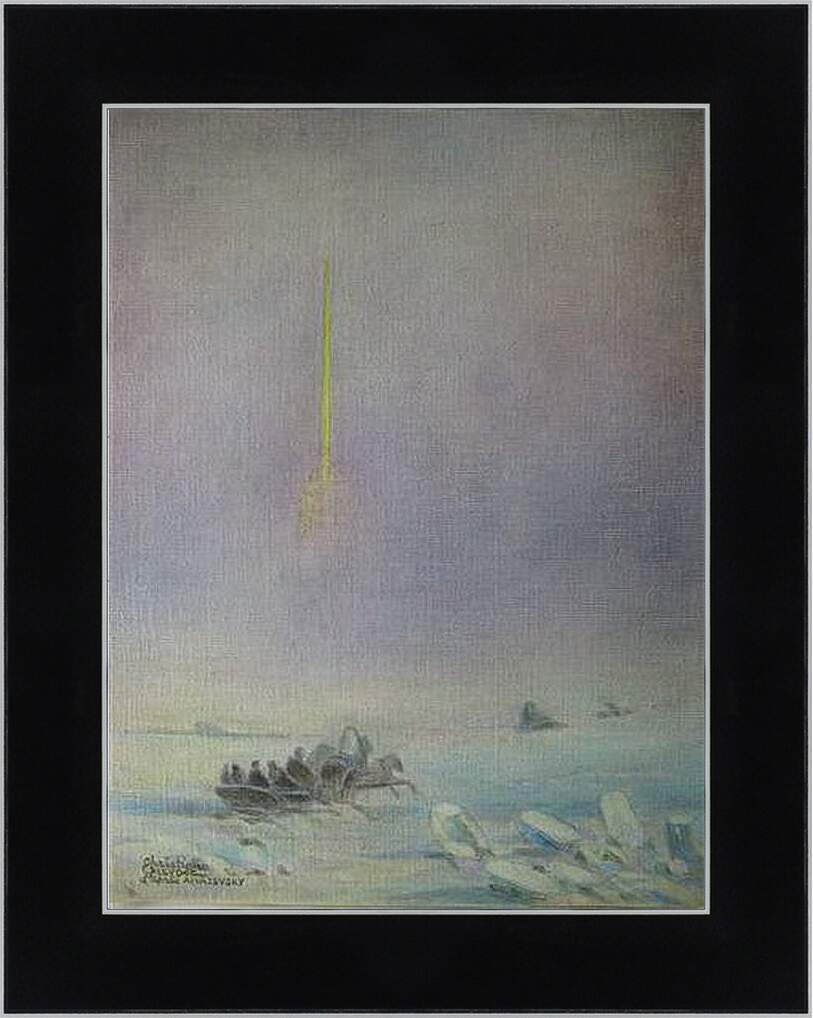 Картина в раме - St-Petersbourg, sur la glace de la Neva. Иван Айвазовский

