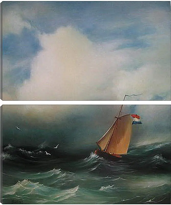 Модульная картина - Tempete sur la mer. Иван Айвазовский