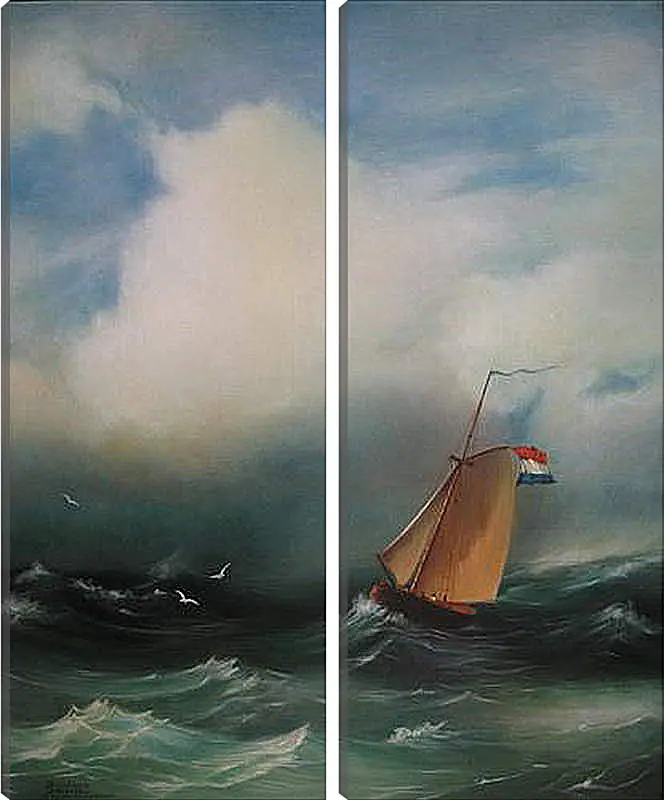 Модульная картина - Tempete sur la mer. Иван Айвазовский