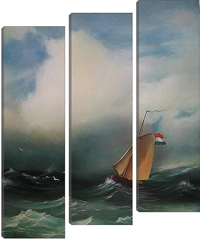 Модульная картина - Tempete sur la mer. Иван Айвазовский
