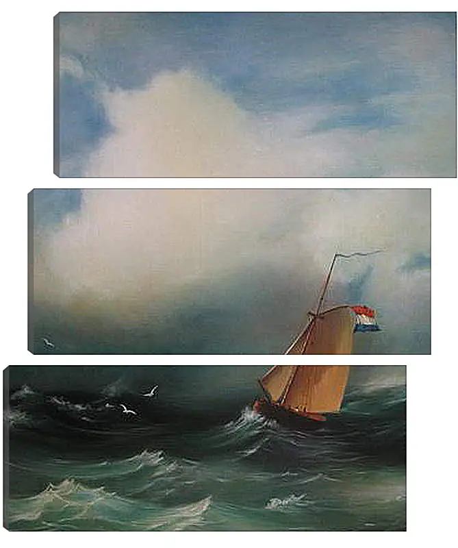 Модульная картина - Tempete sur la mer. Иван Айвазовский