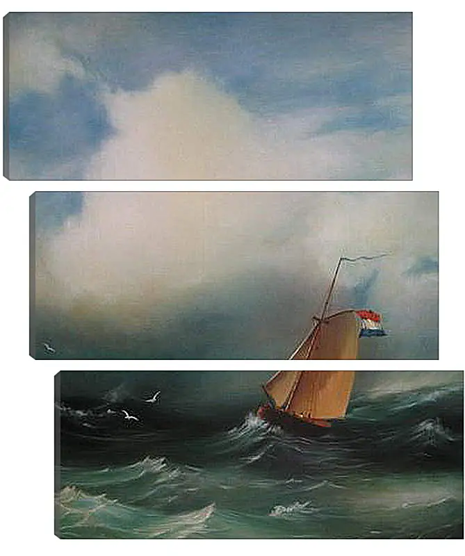 Модульная картина - Tempete sur la mer. Иван Айвазовский