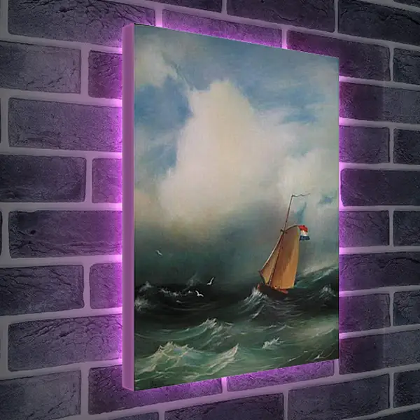 Лайтбокс световая панель - Tempete sur la mer. Иван Айвазовский