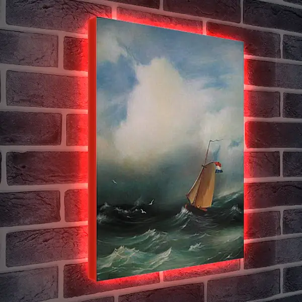 Лайтбокс световая панель - Tempete sur la mer. Иван Айвазовский