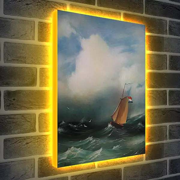 Лайтбокс световая панель - Tempete sur la mer. Иван Айвазовский