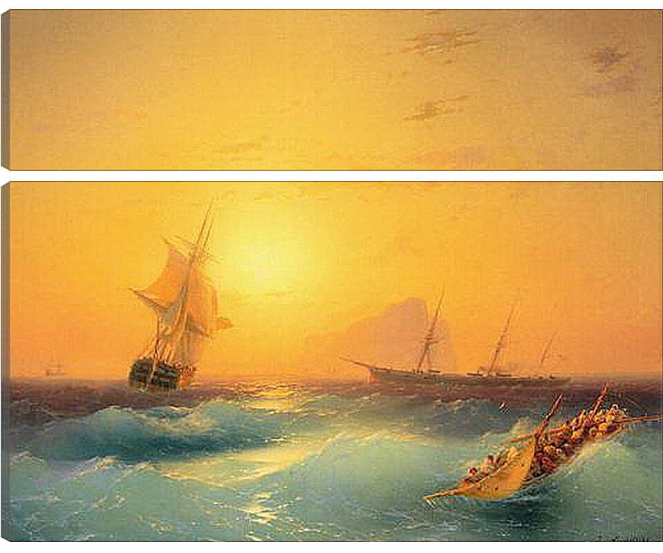 Модульная картина - American Shipping off the Rock of Gibraltar. Иван Айвазовский