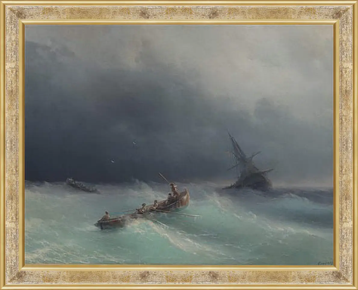 Картина в раме - Буря на море. Иван Айвазовский