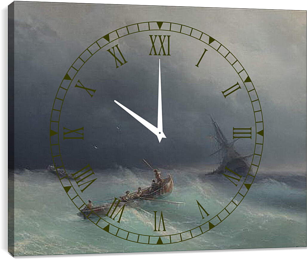 Часы картина - Буря на море. Иван Айвазовский
