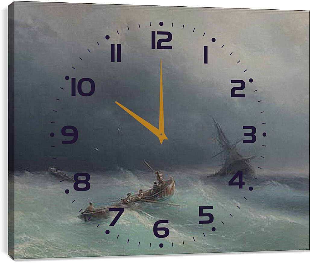 Часы картина - Буря на море. Иван Айвазовский
