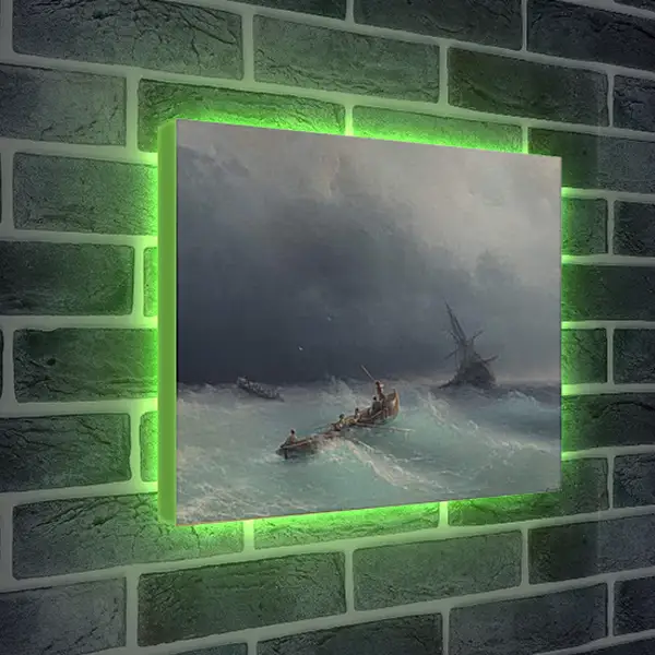 Лайтбокс световая панель - Буря на море. Иван Айвазовский