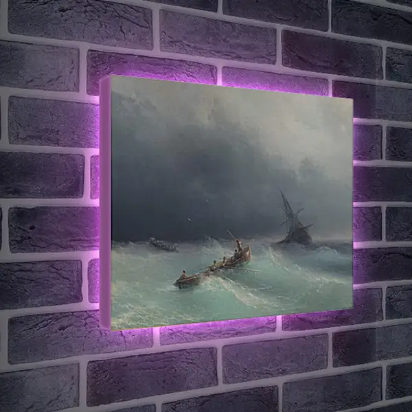 Лайтбокс световая панель - Буря на море. Иван Айвазовский
