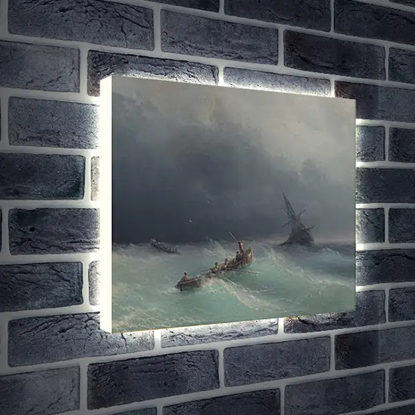 Лайтбокс световая панель - Буря на море. Иван Айвазовский
