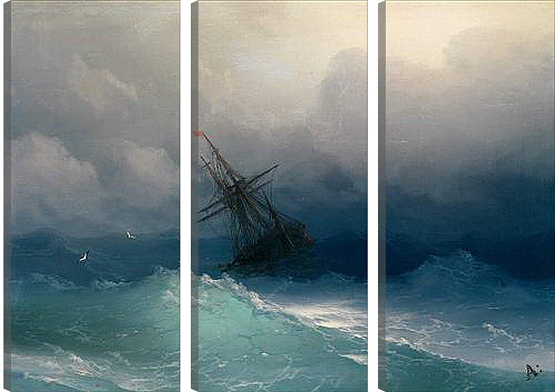 Модульная картина - Корабль в бушующем море. Иван Айвазовский
