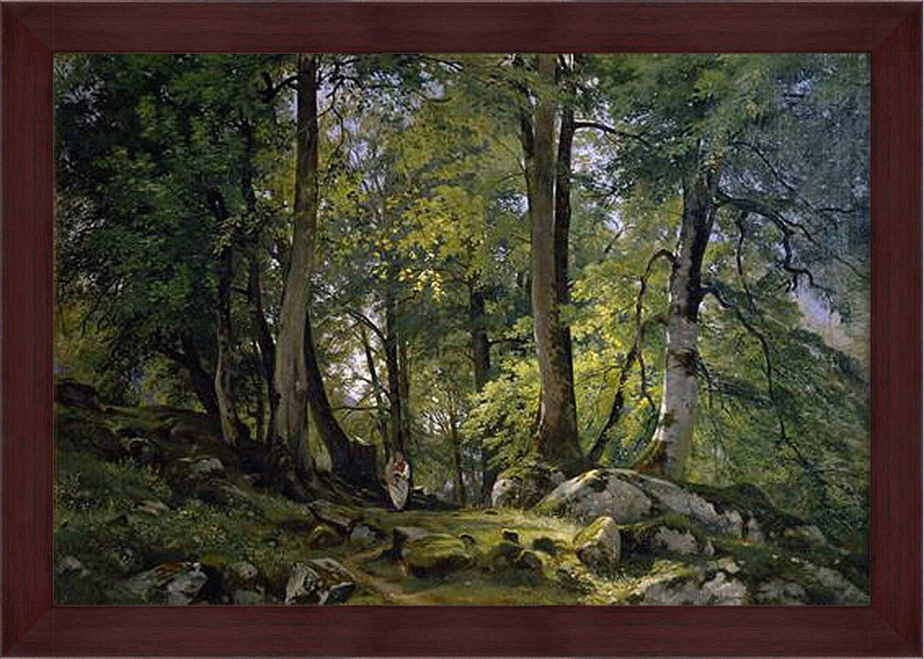 Картина в раме - Буковый лес в Швейцарии. Иван Шишкин
