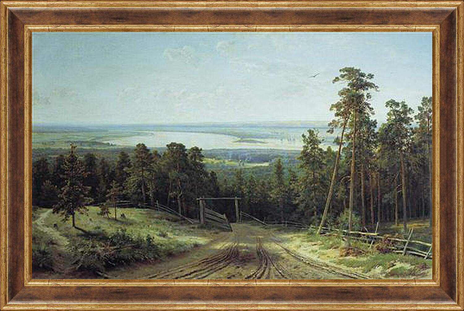 Картина в раме - Река Кама под Елабугой. Иван Шишкин
