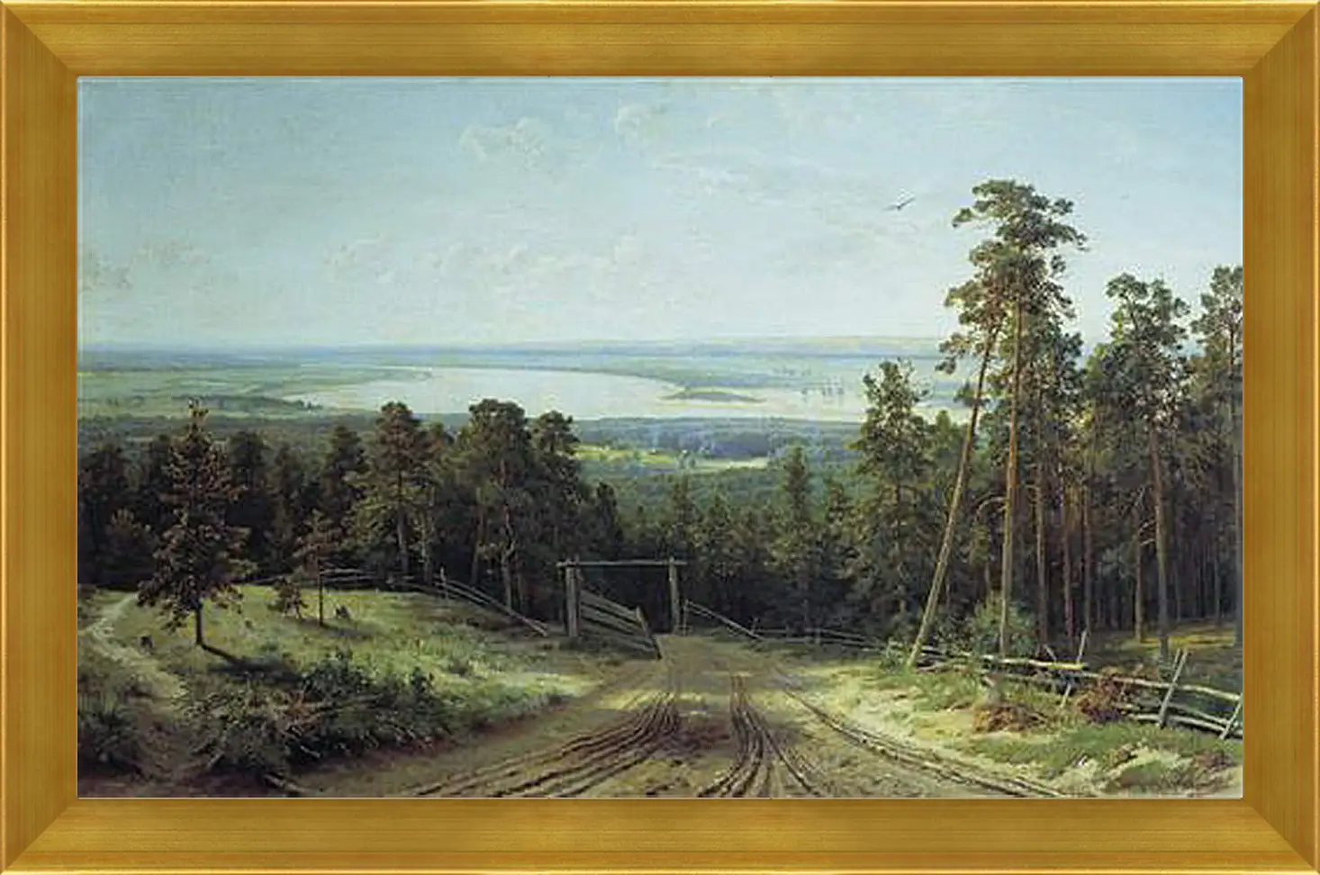 Картина в раме - Река Кама под Елабугой. Иван Шишкин