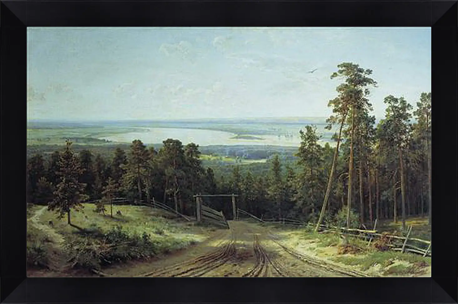 Картина в раме - Река Кама под Елабугой. Иван Шишкин