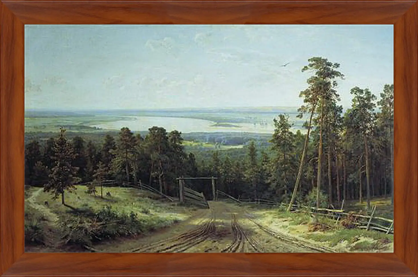 Картина в раме - Река Кама под Елабугой. Иван Шишкин