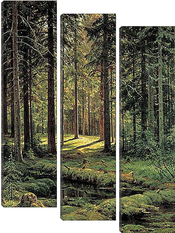 Модульная картина - Хвойный лес. Солнечный день. Иван Шишкин
