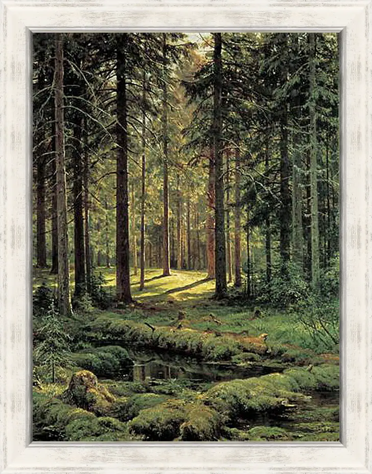 Картина в раме - Хвойный лес. Солнечный день. Иван Шишкин