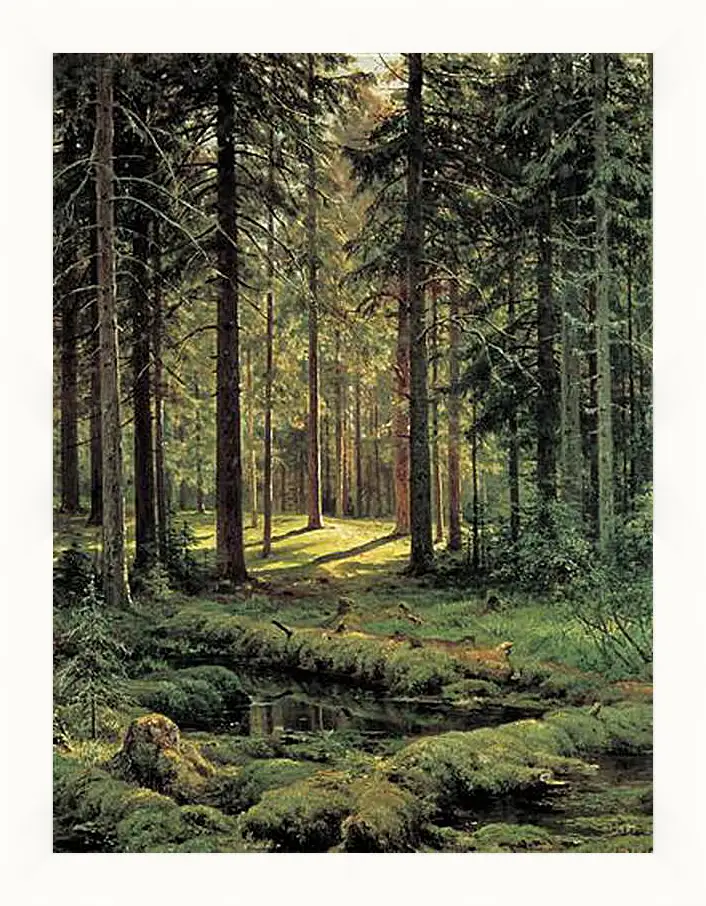 Картина в раме - Хвойный лес. Солнечный день. Иван Шишкин