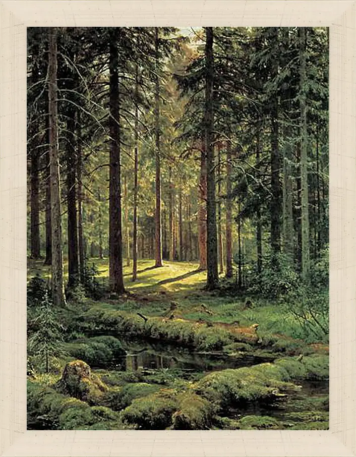 Картина в раме - Хвойный лес. Солнечный день. Иван Шишкин