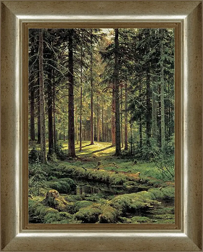 Картина в раме - Хвойный лес. Солнечный день. Иван Шишкин