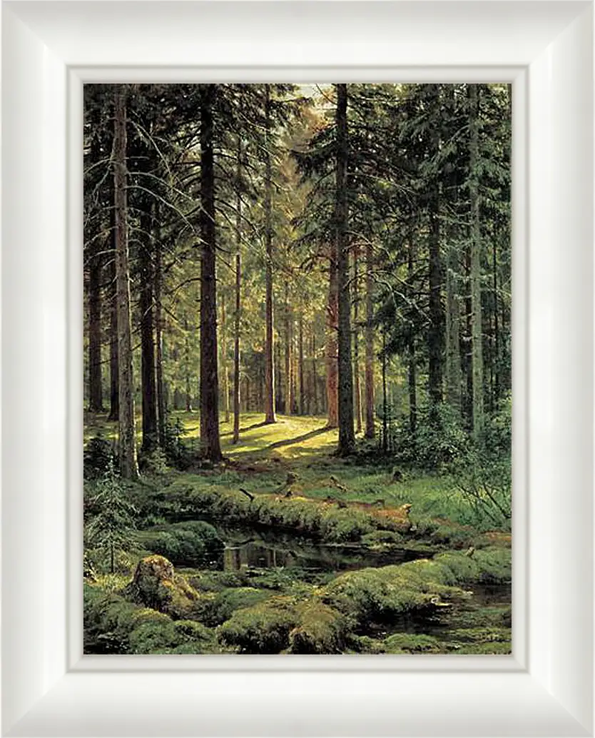 Картина в раме - Хвойный лес. Солнечный день. Иван Шишкин