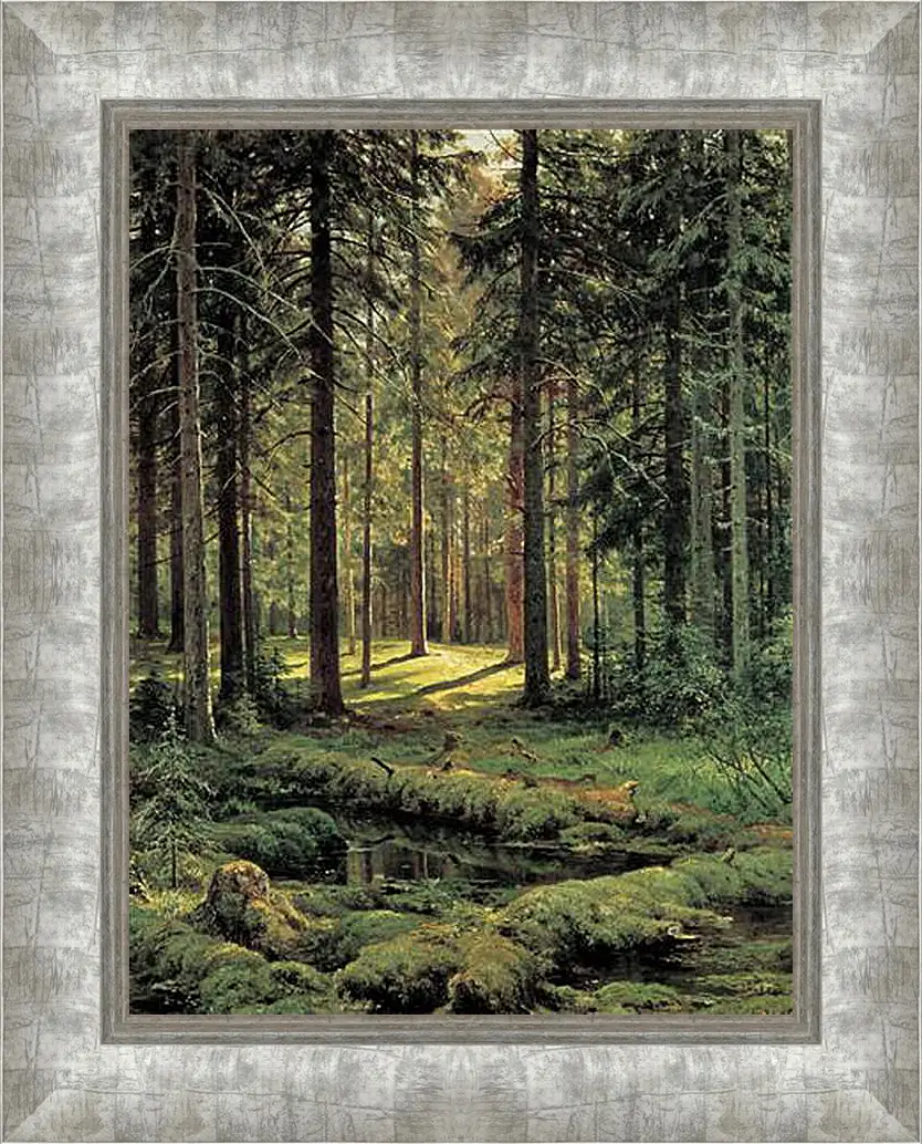 Картина в раме - Хвойный лес. Солнечный день. Иван Шишкин