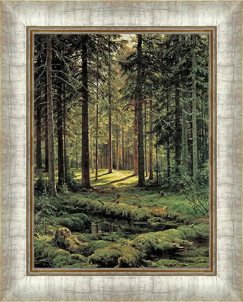 Картина в раме - Хвойный лес. Солнечный день. Иван Шишкин