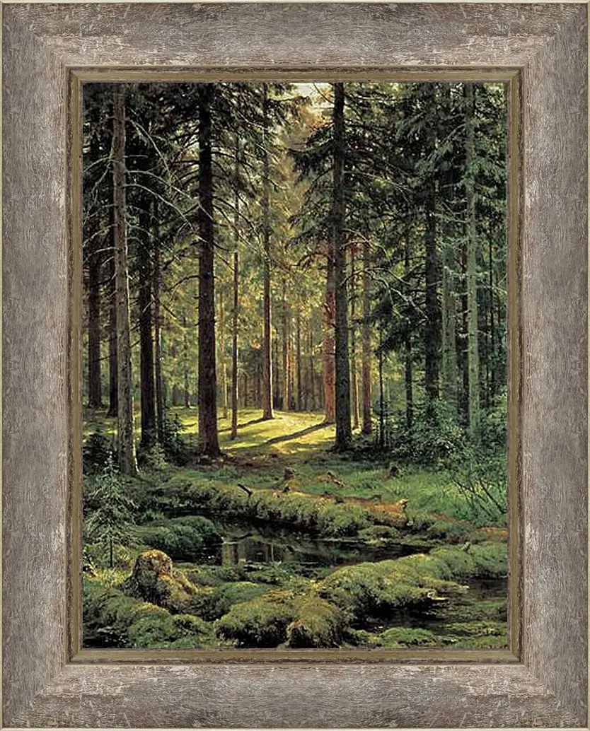 Картина в раме - Хвойный лес. Солнечный день. Иван Шишкин