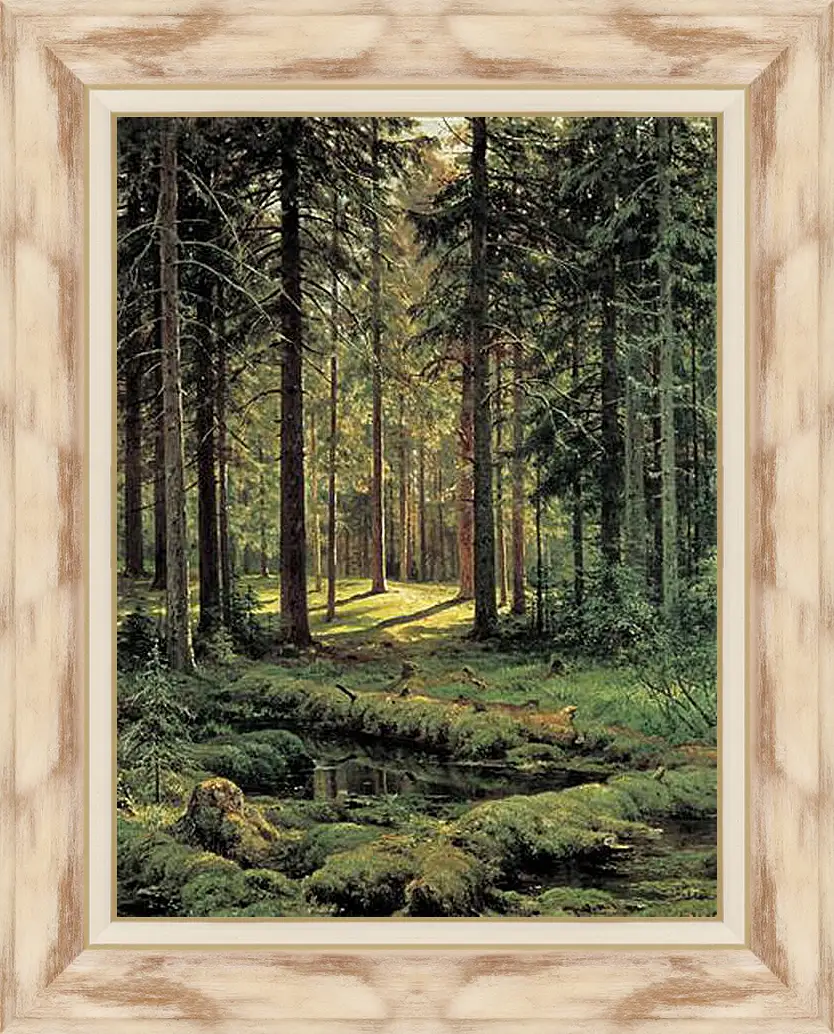 Картина в раме - Хвойный лес. Солнечный день. Иван Шишкин